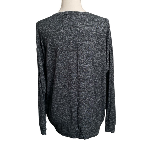Athleta Black Gray Long Sleeve Relaxed Fit Tunic Top Size Medium - Picture 9 of 12